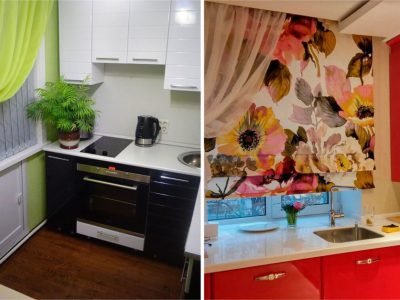 Короткие шторы на кухню