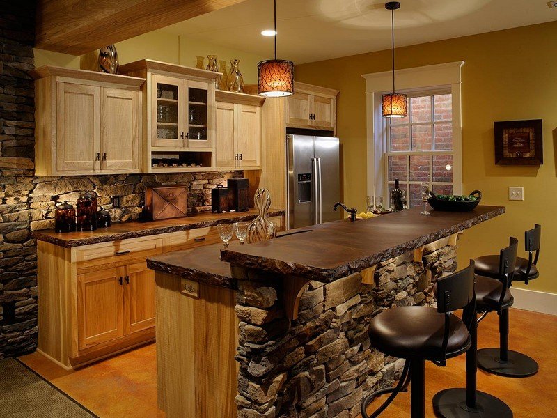 кухня с барной стойкой фото