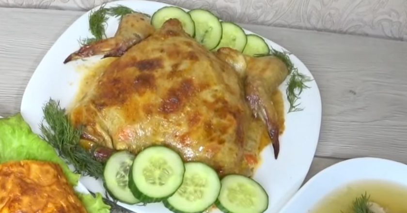 фаршированная куриная шкурка