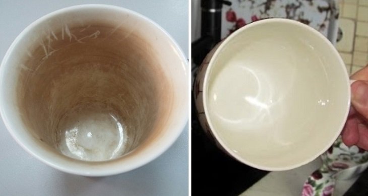 Лайфхаки с газировкой, как очистить чашку о чайного налета