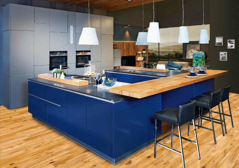 кухня в синем цвете