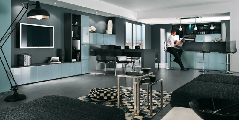 кухня в синем цвете