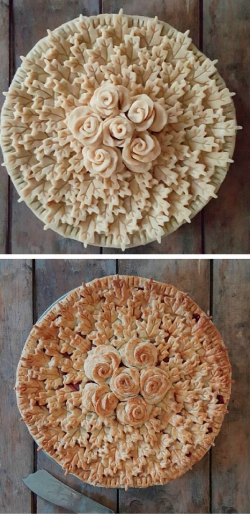 необычное украшение пирогов