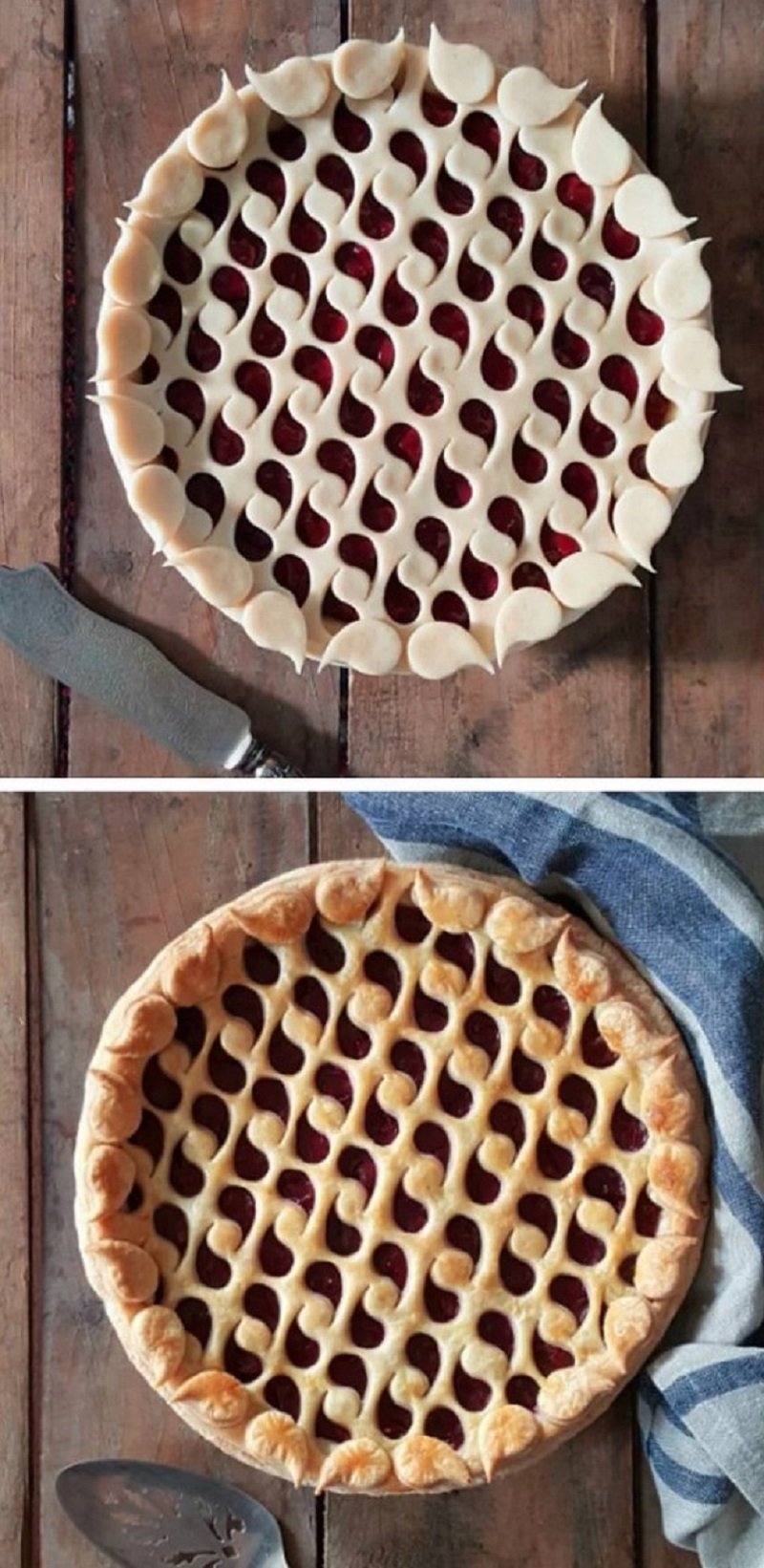 необычное украшение пирогов