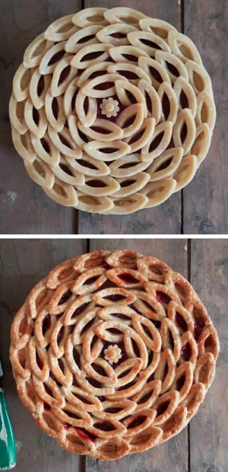 необычное украшение пирогов