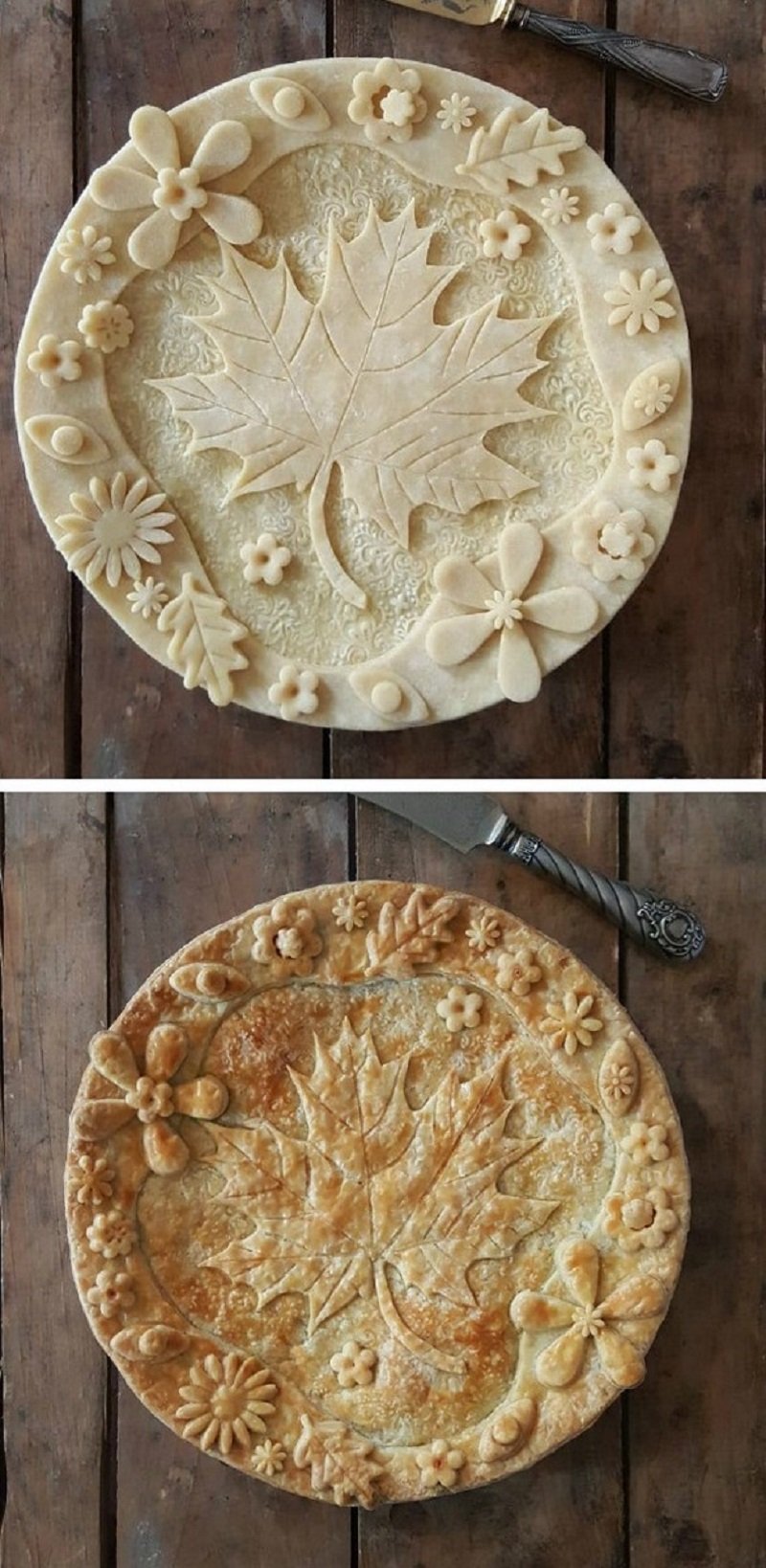 необычное украшение пирогов