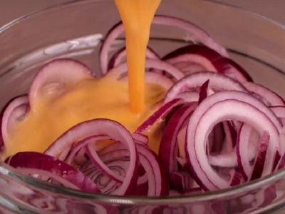 Омлет с луком и черной редькой