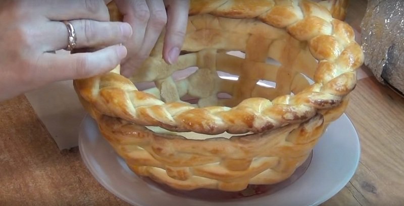 прикрепление ободка к корзине