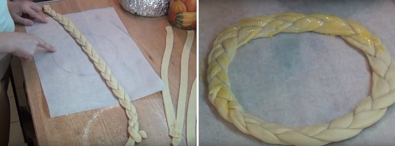 ободок из теста для корзины