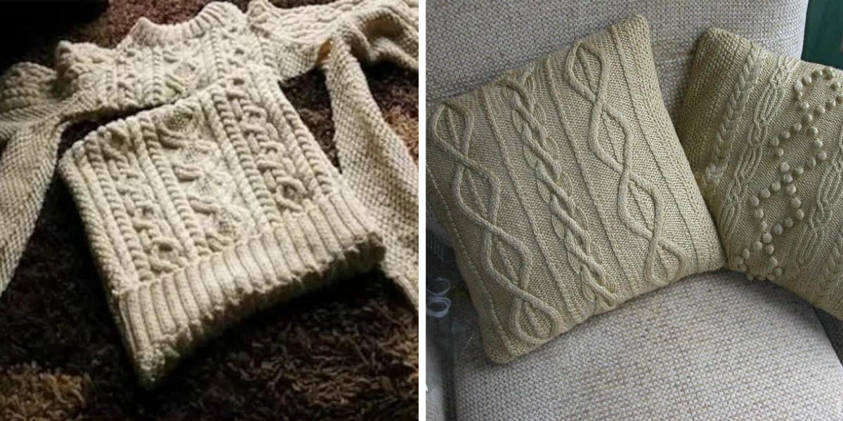 подушки из свитера