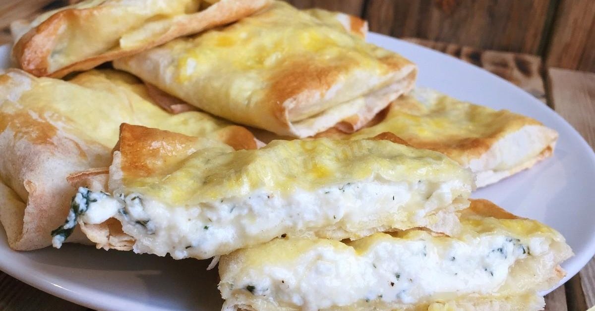 лаваш с творогом и зеленью