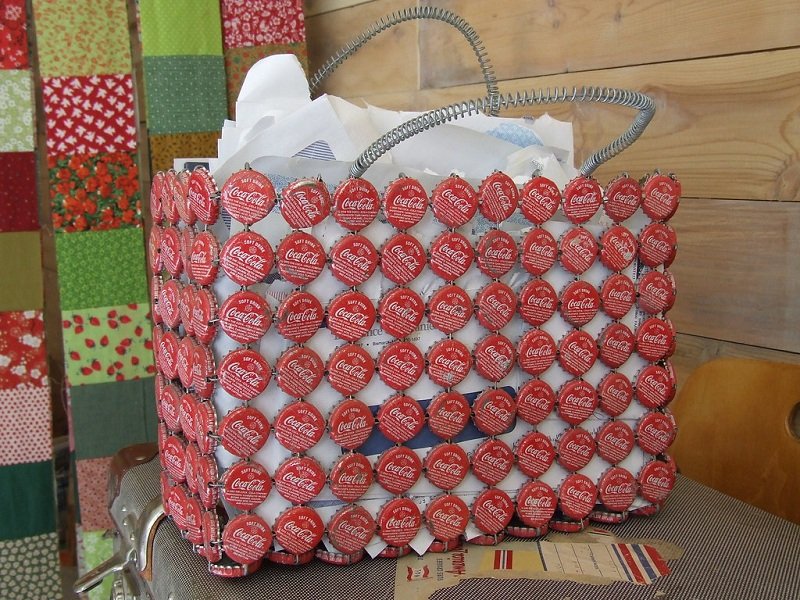 сумка из крышек фото