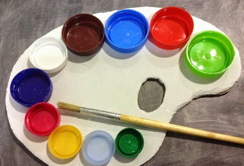 палитра из крышек фото