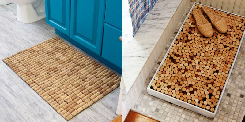 коврик для ванной из винных пробок