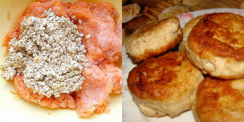 котлеты с овсяными хлопьями