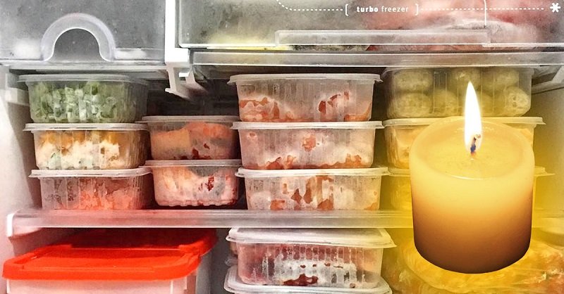 свеча и морозилка