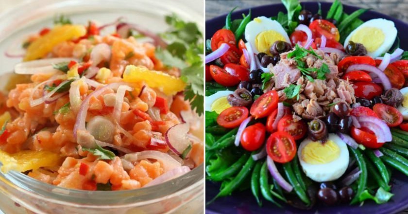 салаты с рыбой