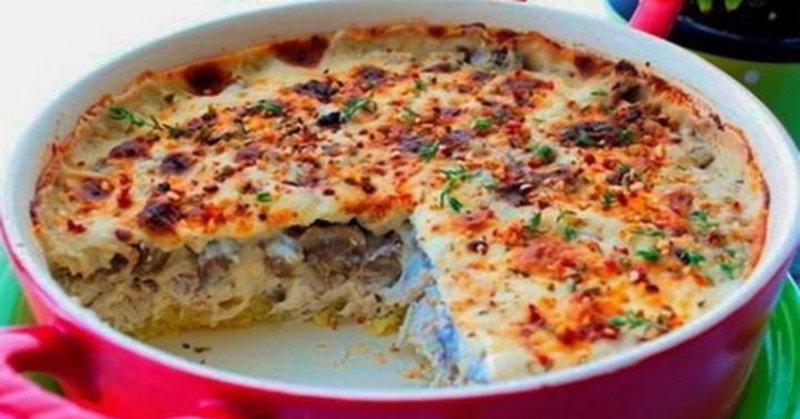 запеканка из курицы и шампиньонов