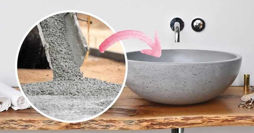 раковина из бетона