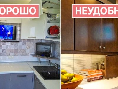 Размещение телевизора на кухне