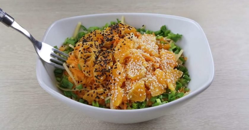 салат из моркови с мандаринами