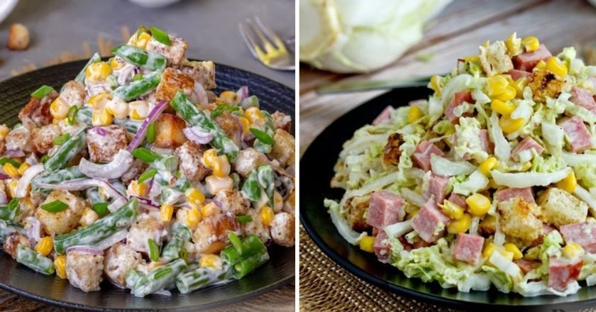 Рецепты салатов с сухариками - Со Вкусом