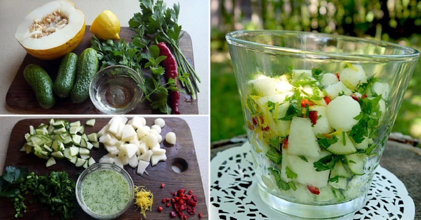 Салаты с дыней