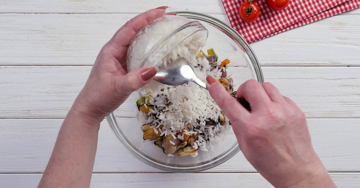 салат с рисом