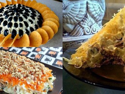 Салаты с печенью трески