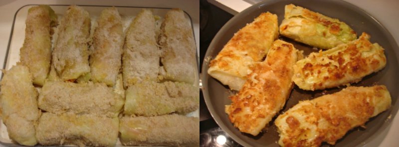 капустные листья с сосисками