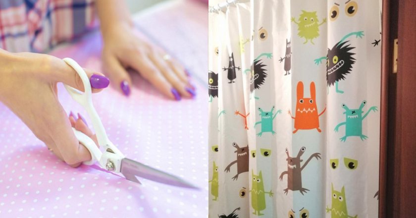 старая шторка для ванны в быту