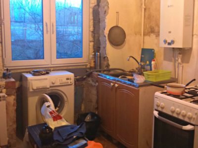Дизайн маленькой кухни со стиральной машиной