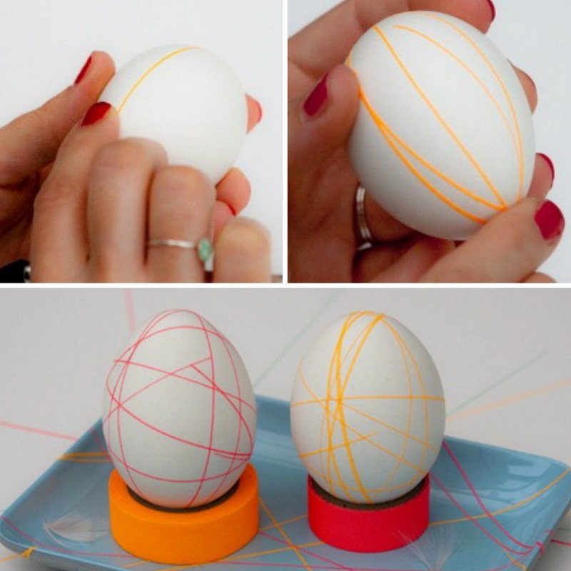 Украшение яиц цветным скотчем
