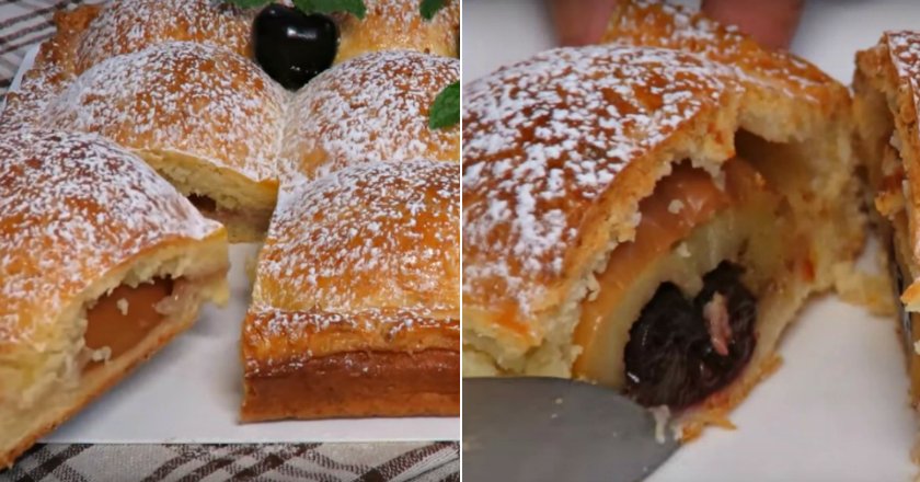 Яблочный пирог на творожном тесте