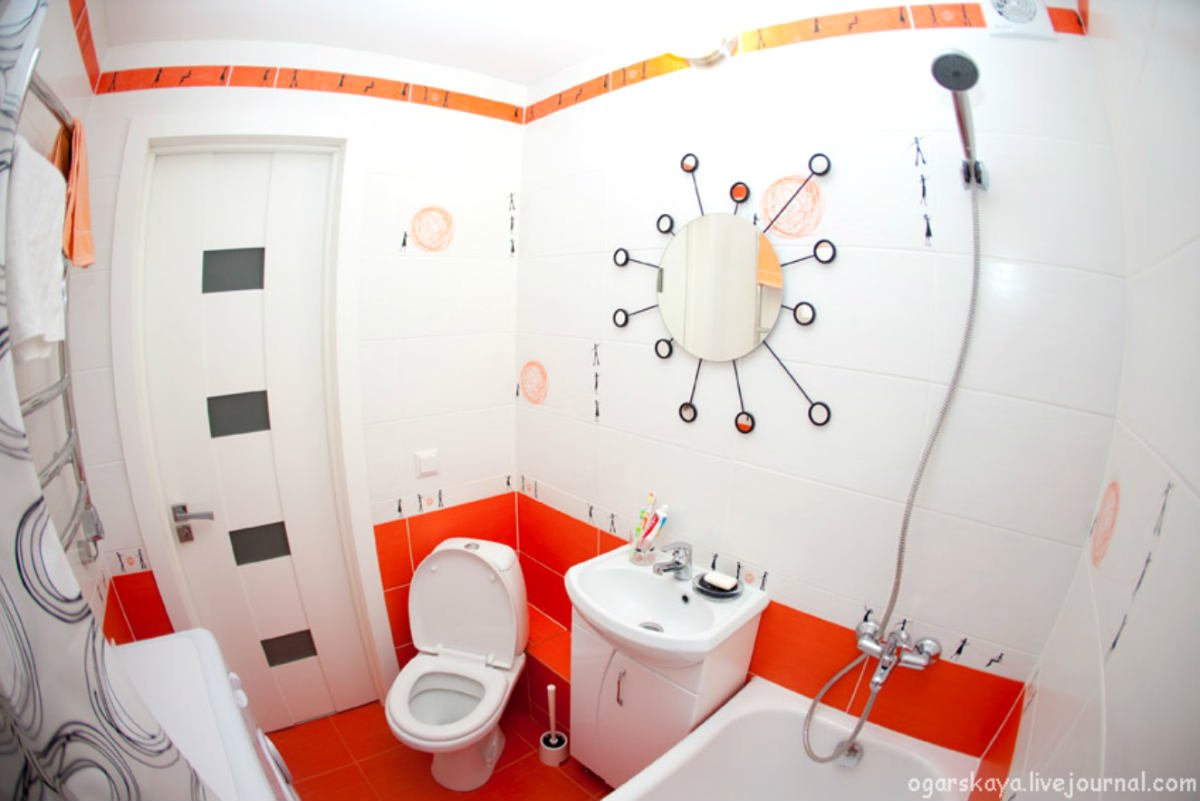 Образец ремонта ванной комнаты и туалета в хрущевке фото