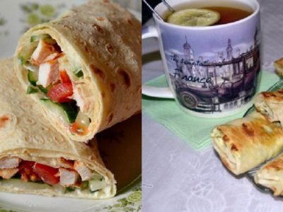Закуски с лавашем
