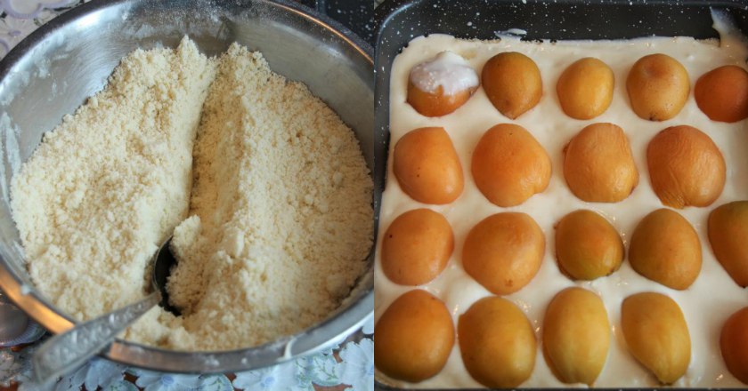 Абрикосовый насыпной пирог