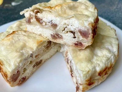 Сладкая ачма из лаваша с творогом и финиками