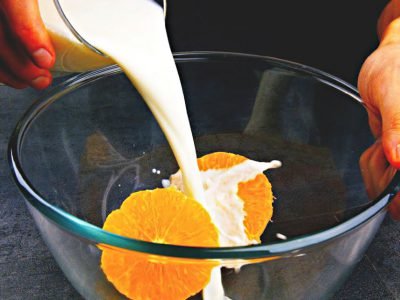 Апельсиновые блины с яблочной начинкой