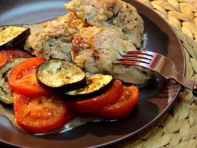 Баклажаны с куриным филе
