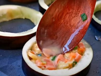 Жареные баклажаны с начинкой