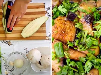 Как приготовить баклажаны с шампиньонами