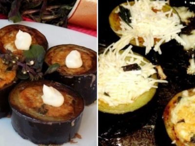 Баклажаны с сырной начинкой