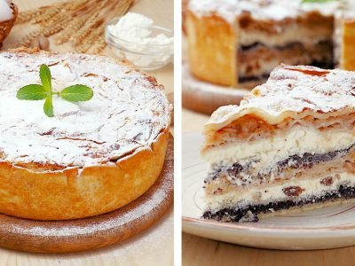 Балканский пирог с творогом и яблоками