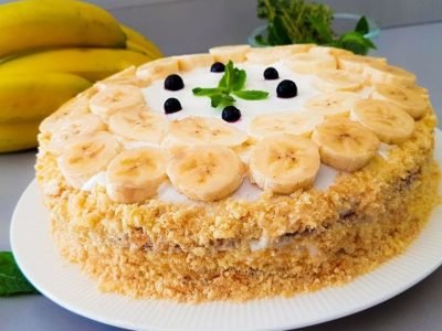 Банановый торт с маскарпоне