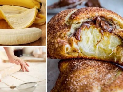 Бананы в слоеном тесте