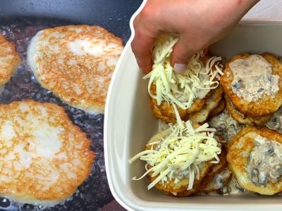 Бандуряники с грибами и сыром