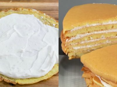 Бисквитный торт на сковороде