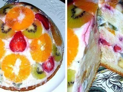 Бисквитно-фруктовый торт