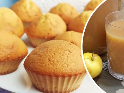 Бисквитные кексы с яблочным соком